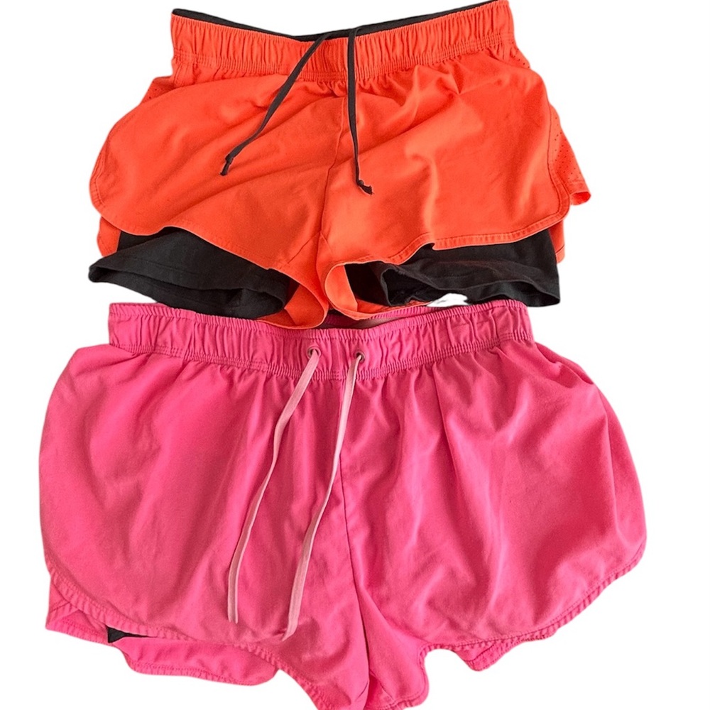 H&M, Women’s Orange , pink, girls Athletic Shorts with Inner Liner, US 6